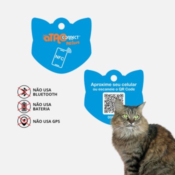 Joia Pet Care Gato com NFC por aproximação via APP