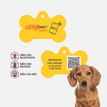 Joia Pet Care Osso com NFC por aproximação via APP